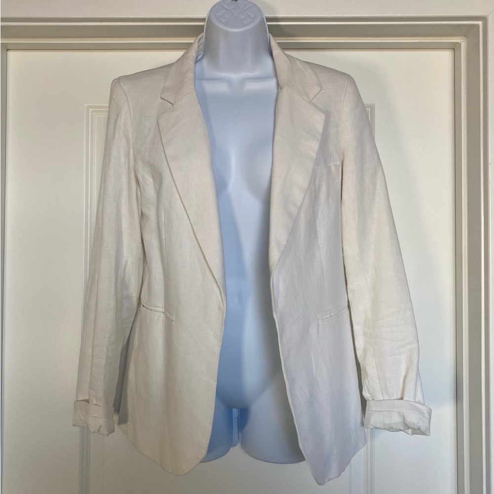 Rachel Zoe White Linen Blazer